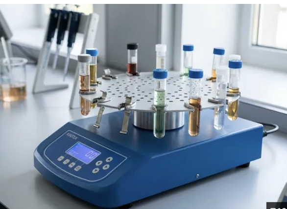 Laboratory mixer holding multiple sample tubes